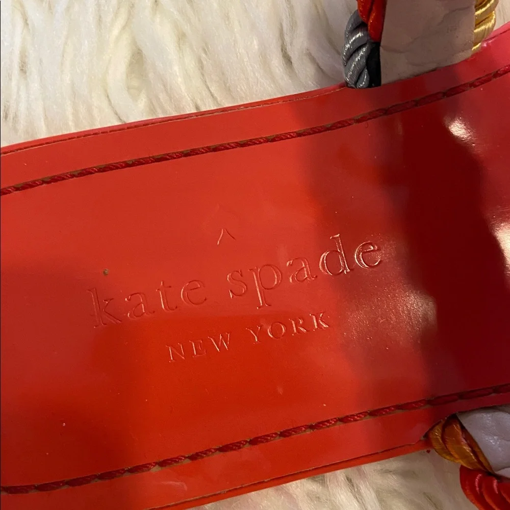 Kate Spade Red and Gray Braided Strap sandals size 8.5 excellent condition - Picture 2 of 12
